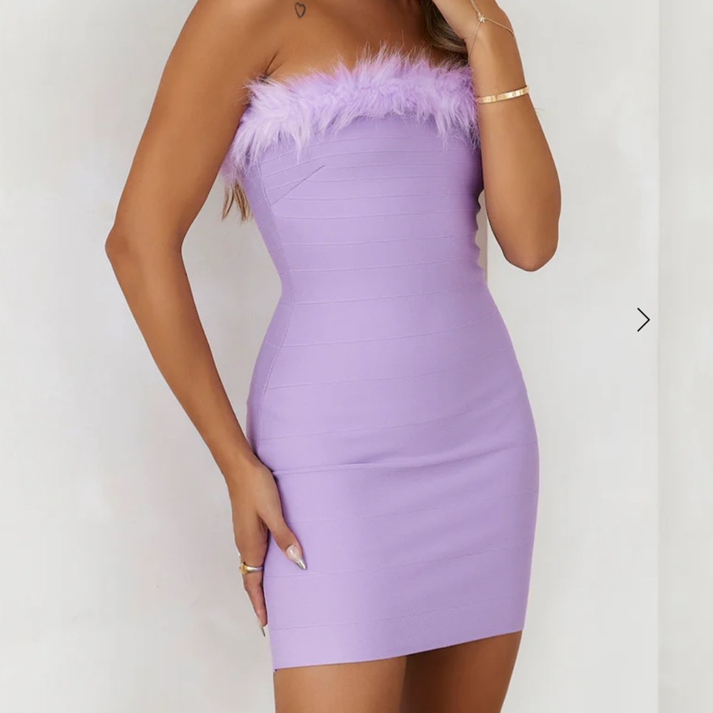 Hello Molly Purple Strapless Bodycon Dress